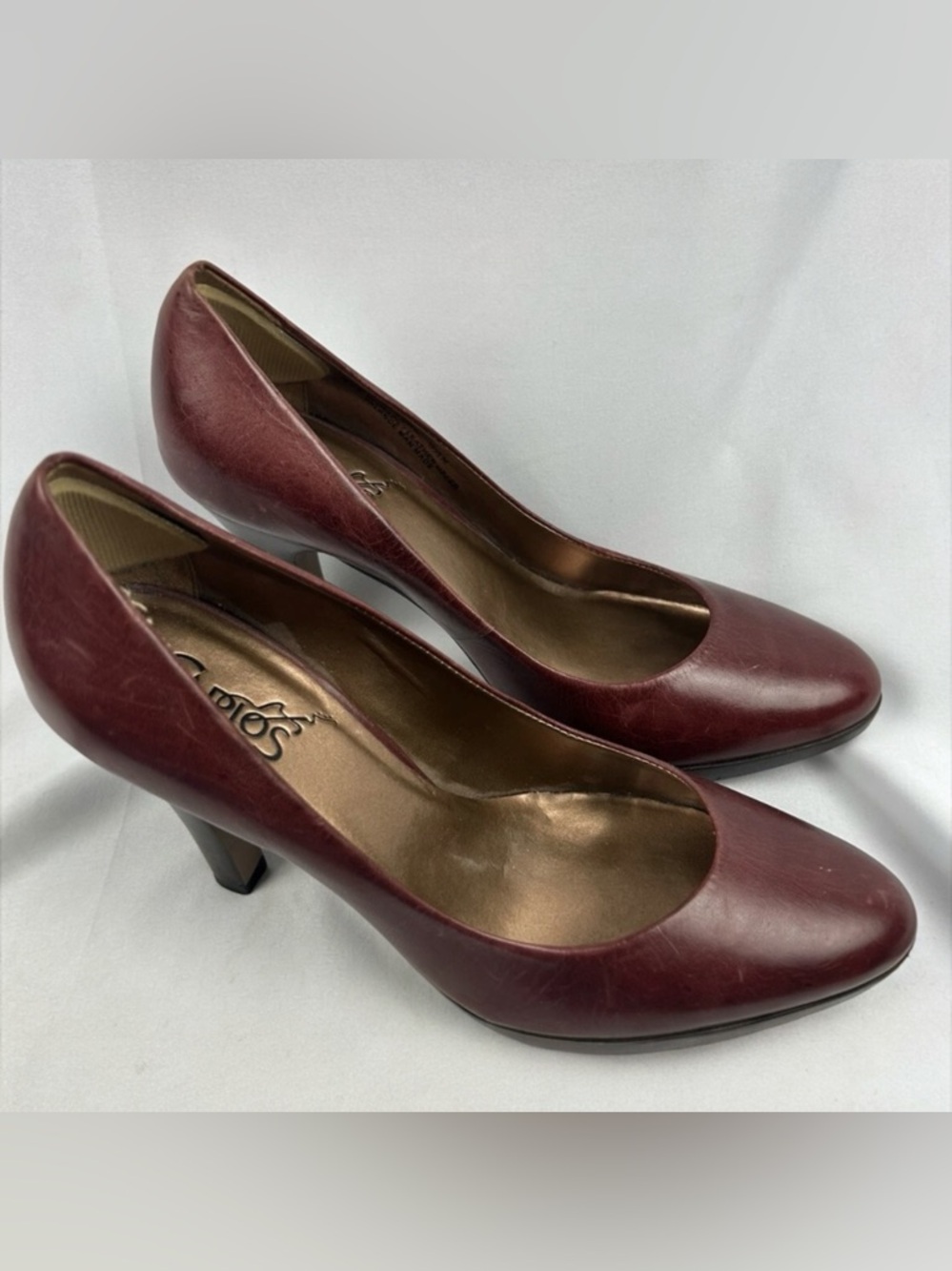 Carlos by Carlos Santana Pumps Sz 8 Classy Presume Platform Heels Rouge Leather